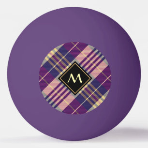 Paars, goud en blauw Tartan Pingpongbal