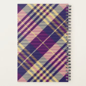 Paars, goud en blauw tartan planner (Achterkant)