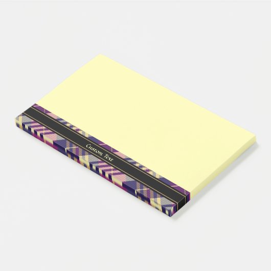 Paars, goud en blauw Tartan Post-it® Notes (Schuin)