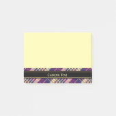 Paars, goud en blauw tartan post-it® notes (Voorkant)