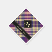 Paars, goud en blauw Tartan Servet (Hoek)