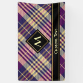 Paars, goud en blauw Tartan Spandoek (Verticaal)