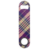 Paars, goud en blauw Tartan Speed Flessenopener (Achterkant)