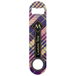 Paars, goud en blauw Tartan Speed Flessenopener