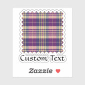 Paars, goud en blauw Tartan Sticker (Vel)