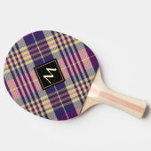 Paars, goud en blauw Tartan Tafeltennisbatje (Zijkant)