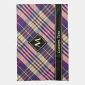 Paars, goud en blauw Tartan Theedoek (Verticaal)