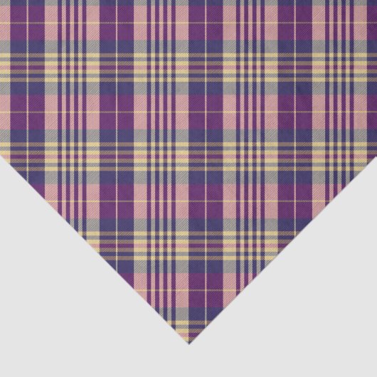 Paars, goud en blauw Tartan Tissuepapier (Detail)