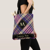 Paars, goud en blauw Tartan Tote Bag (Dichtbij)