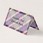 Paars, goud en blauw Tartan Visitekaartje (Achterkant)