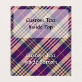 Paars, goud en blauw Tartan Visitekaartje (Binnenkant ongevouwen)