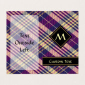 Paars, goud en blauw Tartan Visitekaartje (Buitenkant ongevouwen)