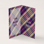 Paars, goud en blauw Tartan Visitekaartje (Binnen)