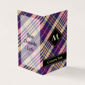 Paars, goud en blauw Tartan Visitekaartje (Buitenkant)