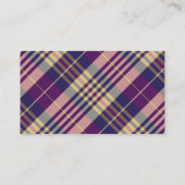 Paars, goud en blauw Tartan Visitekaartje (Achterkant)