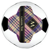 Paars, goud en blauw Tartan Voetbal (Gedraaid)