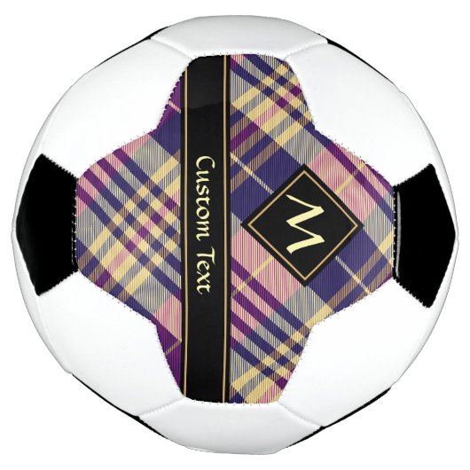 Paars, goud en blauw Tartan Voetbal (Gedraaid)