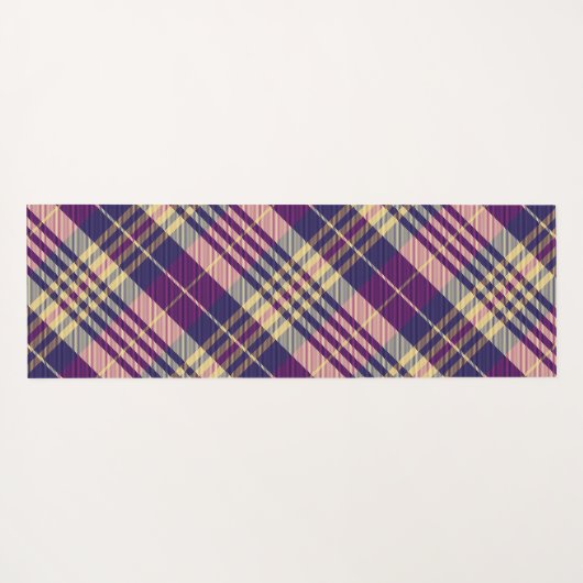 Paars, goud en blauw Tartan Yogamat (Achterkant (horizontaal))