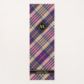 Paars, goud en blauw Tartan Yogamat (Voorkant)