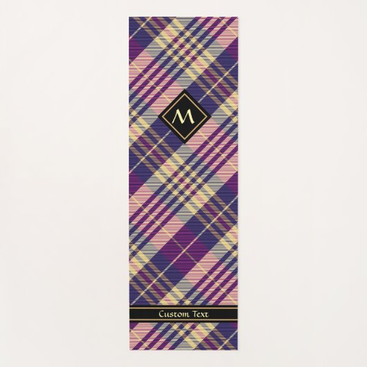 Paars, goud en blauw Tartan Yogamat (Voorkant)
