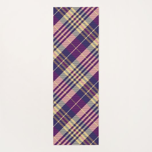 Paars, goud en blauw Tartan Yogamat (Achterkant)