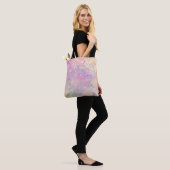  paars goud en roze textuur tote bag (Op model)