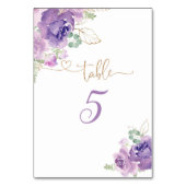 Paars goud floretaalnummer kaart (Achterkant)