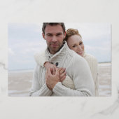 Paars Goud Folie Foto Trouw Save the Date Uitnodiging (Achterkant)