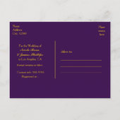 Paars & Goud Glanzend Confetti Stippen Save The Da Aankondigingskaart (Achterkant)