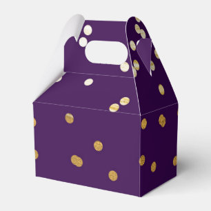 Paars & Goud Glanzende Confetti Stippen Modern Fee Bedankdoosjes