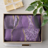 Paars Goud Glitter Agaat Naam Tissuepapier op Maat (Geschenk)