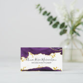 *~* Paars goud Glitter Modern Elegant Agate Visitekaartje (Staand voorkant)