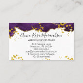 *~* Paars goud Glitter Modern Elegant Agate Visitekaartje (Achterkant)