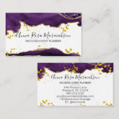 *~* Paars goud Glitter Modern Elegant Agate Visitekaartje (Voorkant / Achterkant)