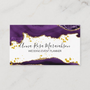 *~* Paars goud Glitter Modern Elegant Agate Visitekaartje