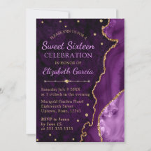 Paars & goud glitterspaander agaat en marmer Sweet