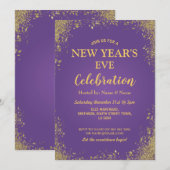 Paars goud in de Eve Celebration Party Kaart (Voorkant / Achterkant)