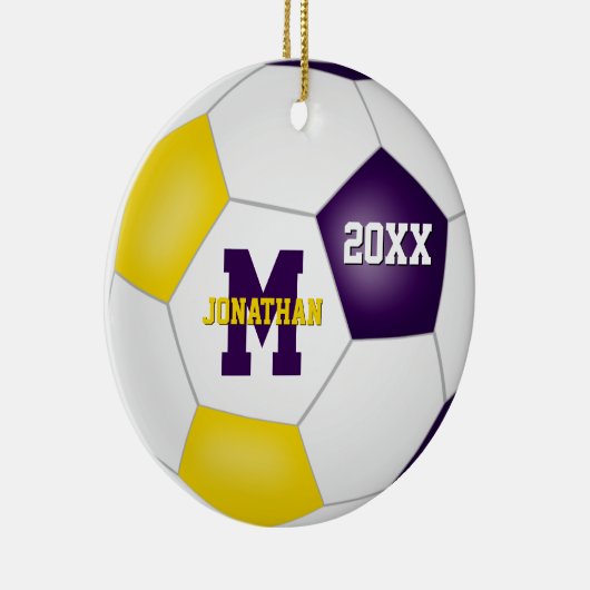 paars goud in haar schoolteam tegen voetbal keramisch ornament (Rechts)