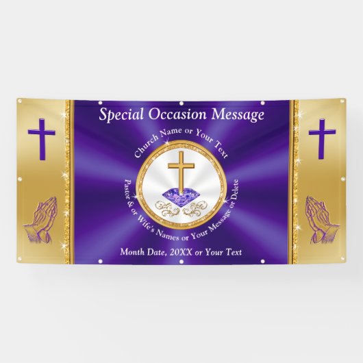 Paars, goud, kerkbanners in de openlucht, elke gel spandoek (Horizontaal)