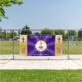 Paars, goud, kerkbanners in de openlucht, elke gel spandoek (Insitu)