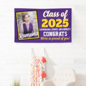 Paars Goud Klas van 2026 Foto Afstuderen Spandoek (Insitu)