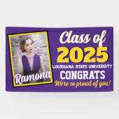 Paars Goud Klas van 2026 Foto Afstuderen Spandoek (Horizontaal)