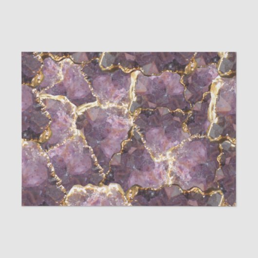 Paars Goud Kristal Collage Tissuepapier (Voorkant)