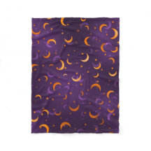 Paars & Goud Maan met Sterren Hemels Halloween