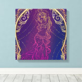 Paars & Goud Marokkaans Arabisch Buikdansen Glam Canvas Afdruk (Insitu (Houten vloer))