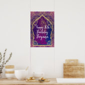 Paars & Goud Marokkaans Buikdansen Feest Banner Poster (Keuken)