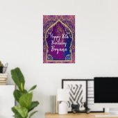 Paars & Goud Marokkaans Buikdansen Feest Banner Poster (Thuiskantoor)