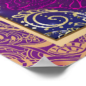 Paars & Goud Marokkaans Buikdansfeest Banner Poster (Hoek)