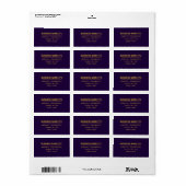 Paars & Goud Multi-gebruik Etiket (Full Sheet)