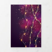 Paars goud Neon Aangepast kerstfeest nieuwjaar Drieluik Uitnodiging (Cover)